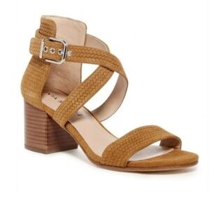 Via Spiga Jobina Suede Leather Block Heel Sandals